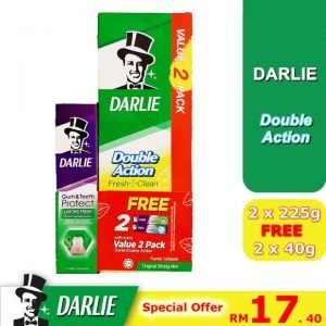 Darlie Double Action Toothpaste 225g x2 (Free 75g / 2x40g)