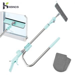 Konco Glass Cleaner Window Squeegee Microfiber Extendable Window Scrubber Telescopic Handle Glass Sponge